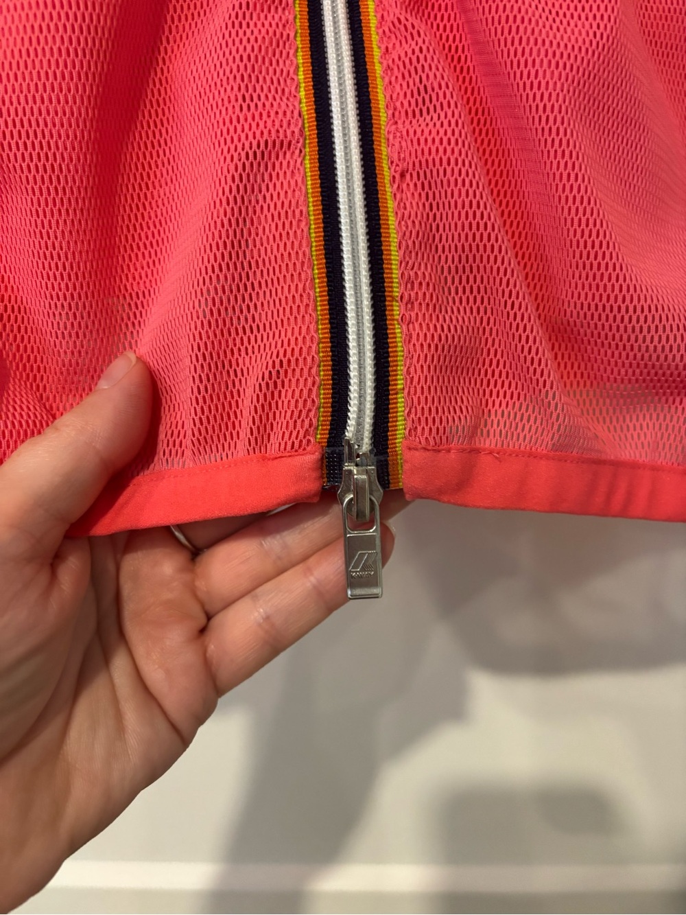 K-Way Coral Red Hooded Mesh Jacket - Picture 4 of 13